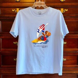 Polo by Ralph Lauren Blue Short Sleeve T-Shirt with Graphic Design
